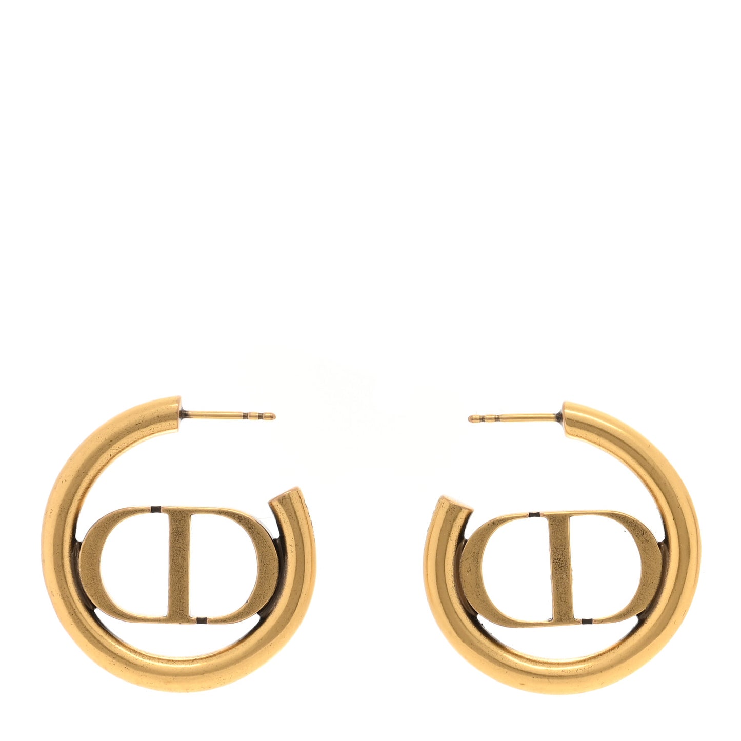 Metal 30 Montaigne Hoop Earrings Aged Gold