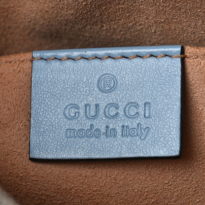 Gucci Calfskin Matelasse Mini GG Marmont Chain Shoulder Bag Porcelain Light Blue 6 of 11