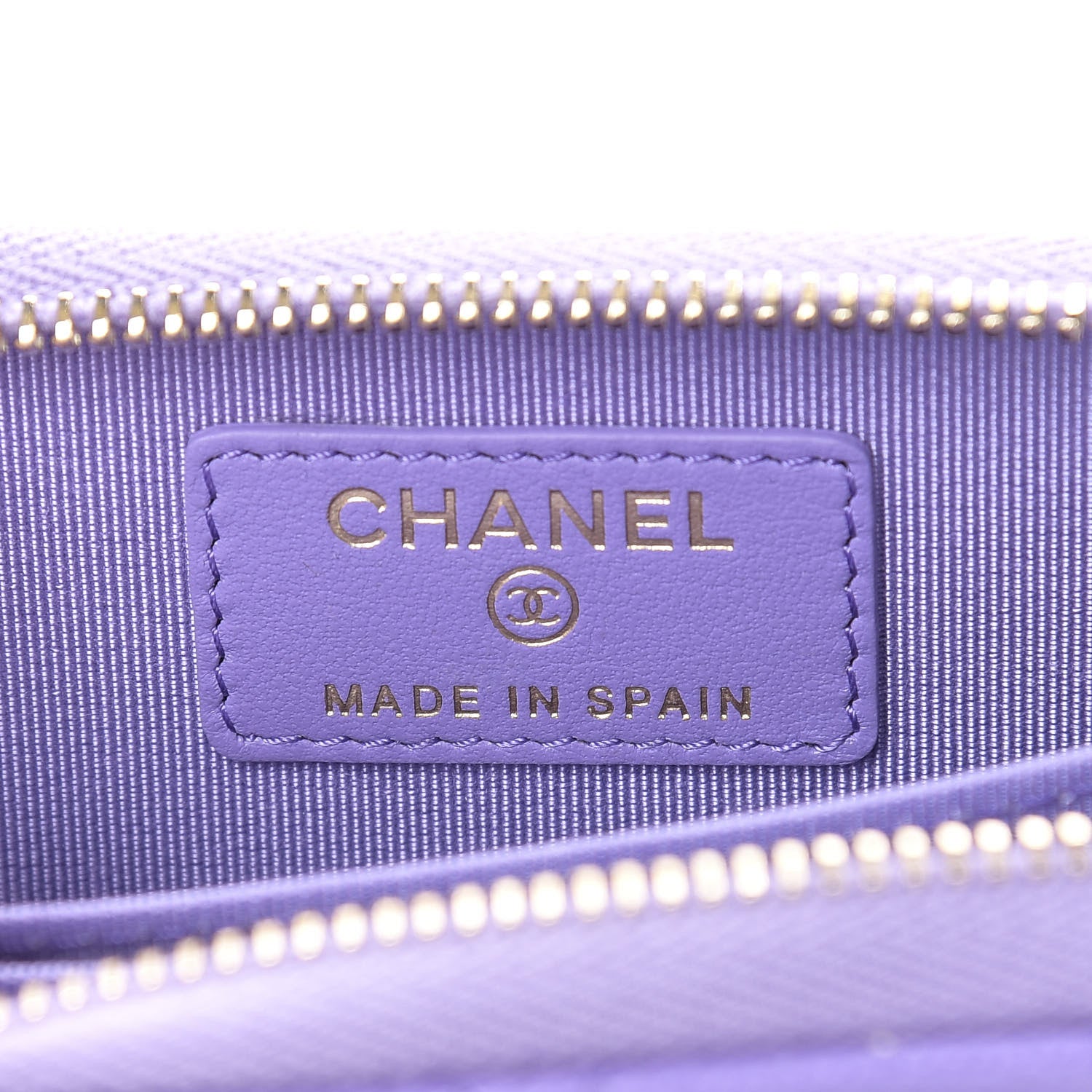 Chanel Caviar Quilted Zip Around Coin Purse Wallet Purple 6 of 8