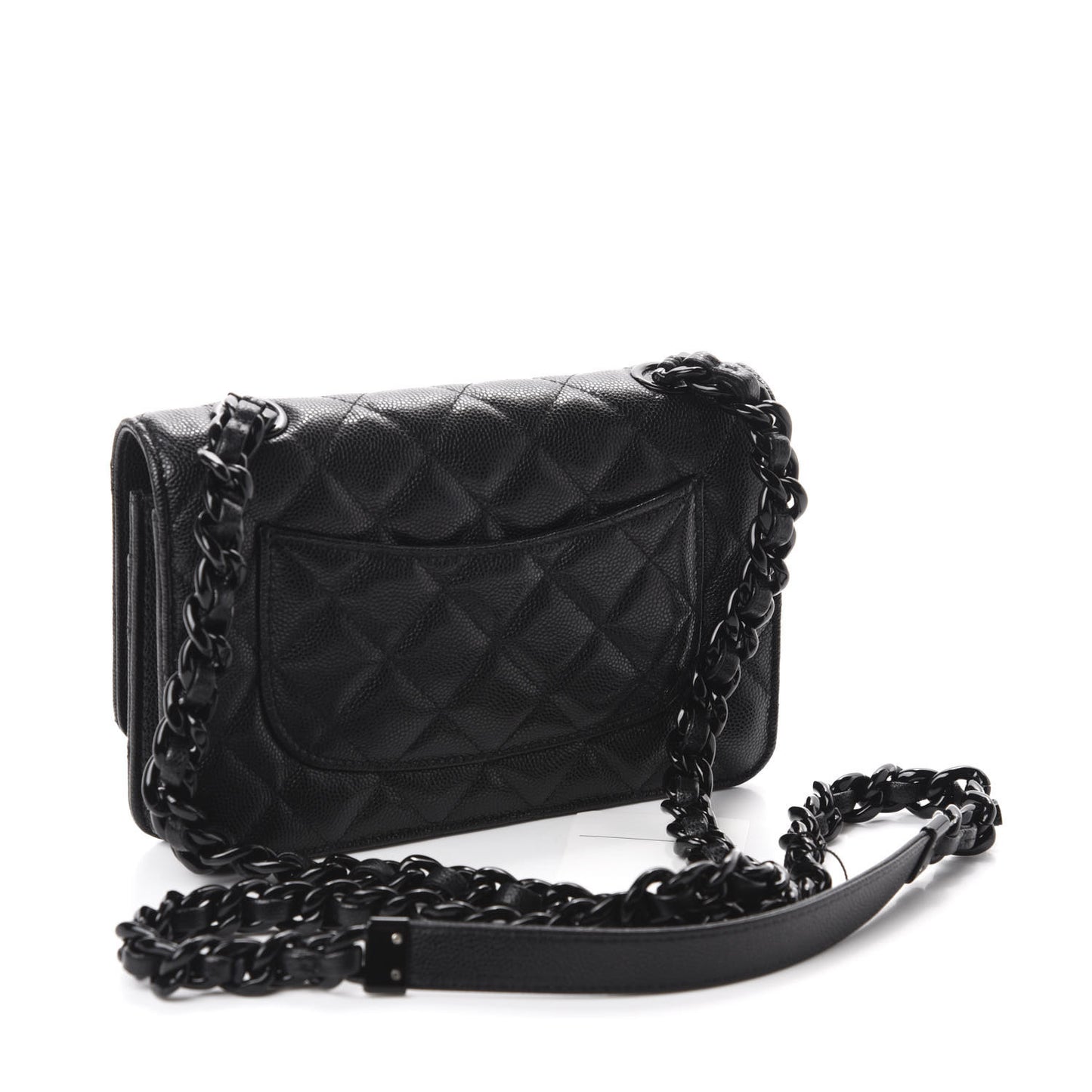 Caviar Quilted My Everything Wallet On Chain WOC Black