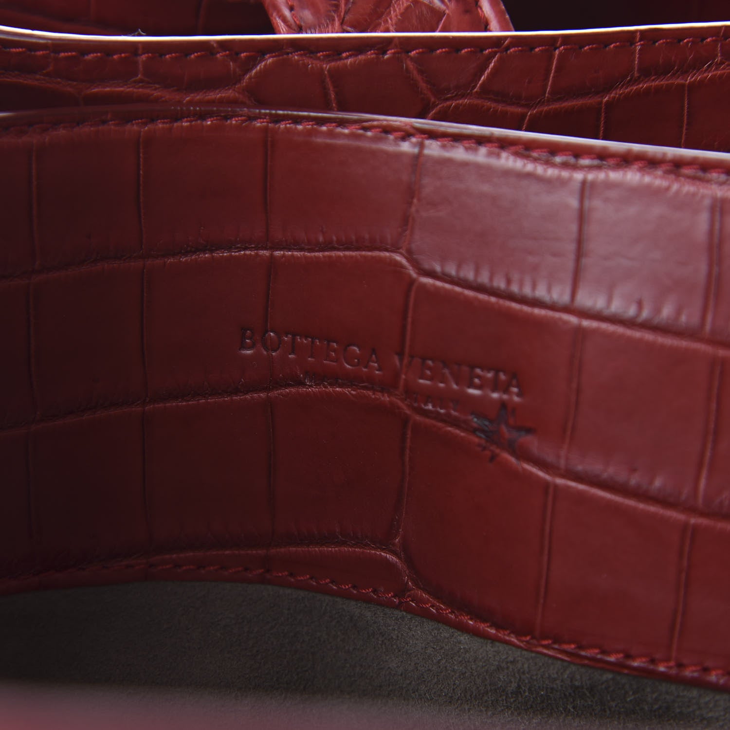 Bottega Veneta Soft Crocodile Fume Medium Roma Tote Blood 8 of 9