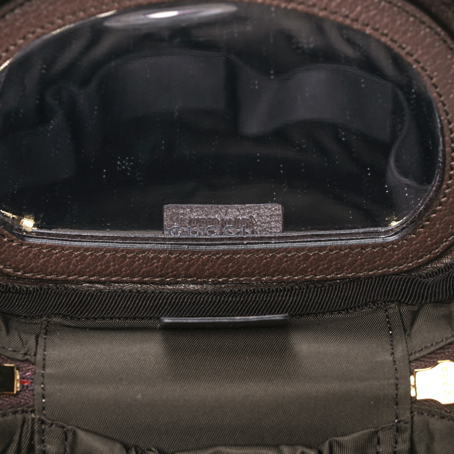 Gucci GG Supreme Monogram Textured Calfskin Web Ophidia Vanity Cosmetic Case Beige Ebony New Acero 7 of 13