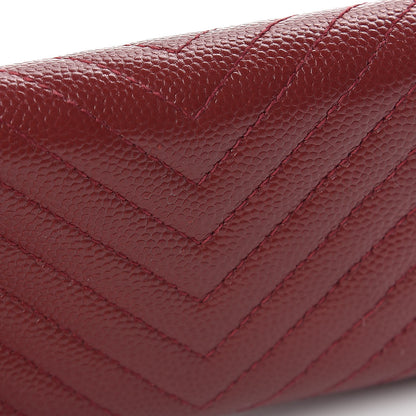 Chanel Caviar Chevron Quilted Flap Boy Card Holder Dark Red 15 of 18