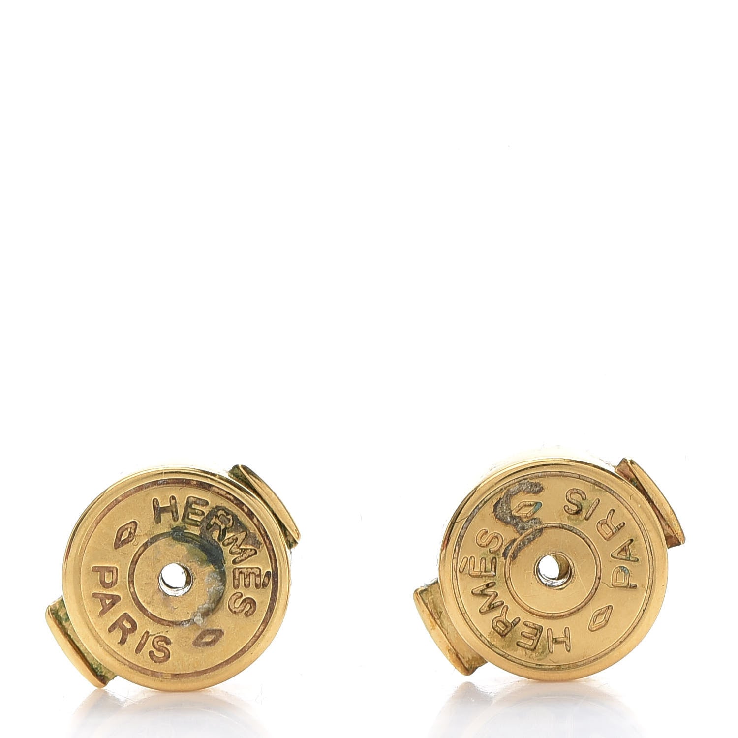 Hermes Gold Lacquered Pop H Earrings Emeraude 4 of 5