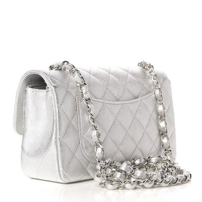 Chanel Metallic Lambskin Quilted Mini Rectangular Flap Silver 3 of 9