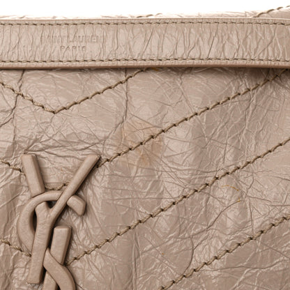 Saint Laurent Crinkled Calfskin Matelasse Monogram Medium Niki Chain Satchel Light Taupe 14 of 14