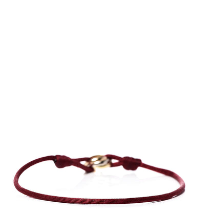 Cartier 18K Pink Yellow White Gold Trinity Cord Bracelet Red 3 of 8