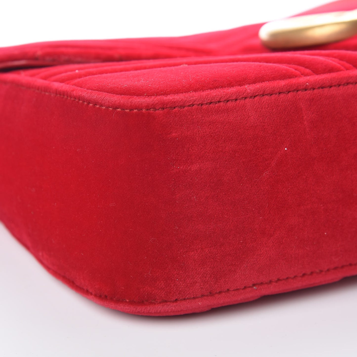 Velvet Matelasse Medium GG Marmont Shoulder Bag Hibiscus Red