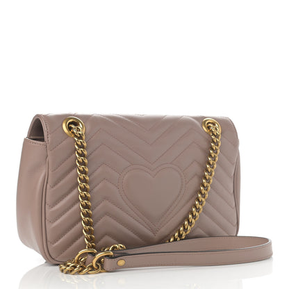 Gucci Calfskin Matelasse Small GG Marmont Shoulder Bag Porcelain Rose 2 of 10