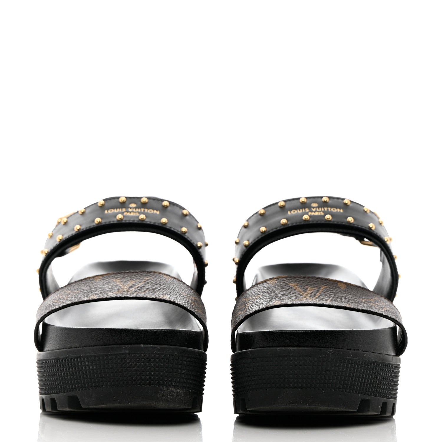 Louis Vuitton Calfskin Monogram Laureate Platform Sandals 38 Black 2 of 12