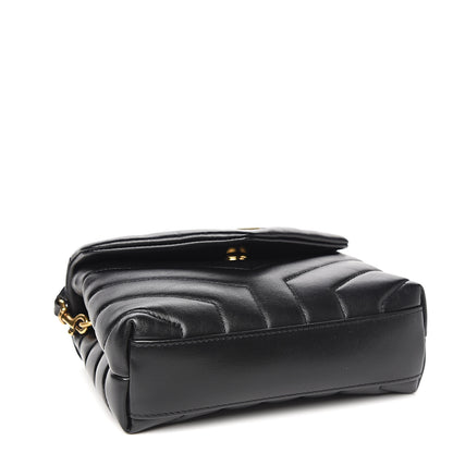 Saint Laurent Calfskin Y Quilted Monogram Toy Loulou Crossbody Bag Black 3 of 10