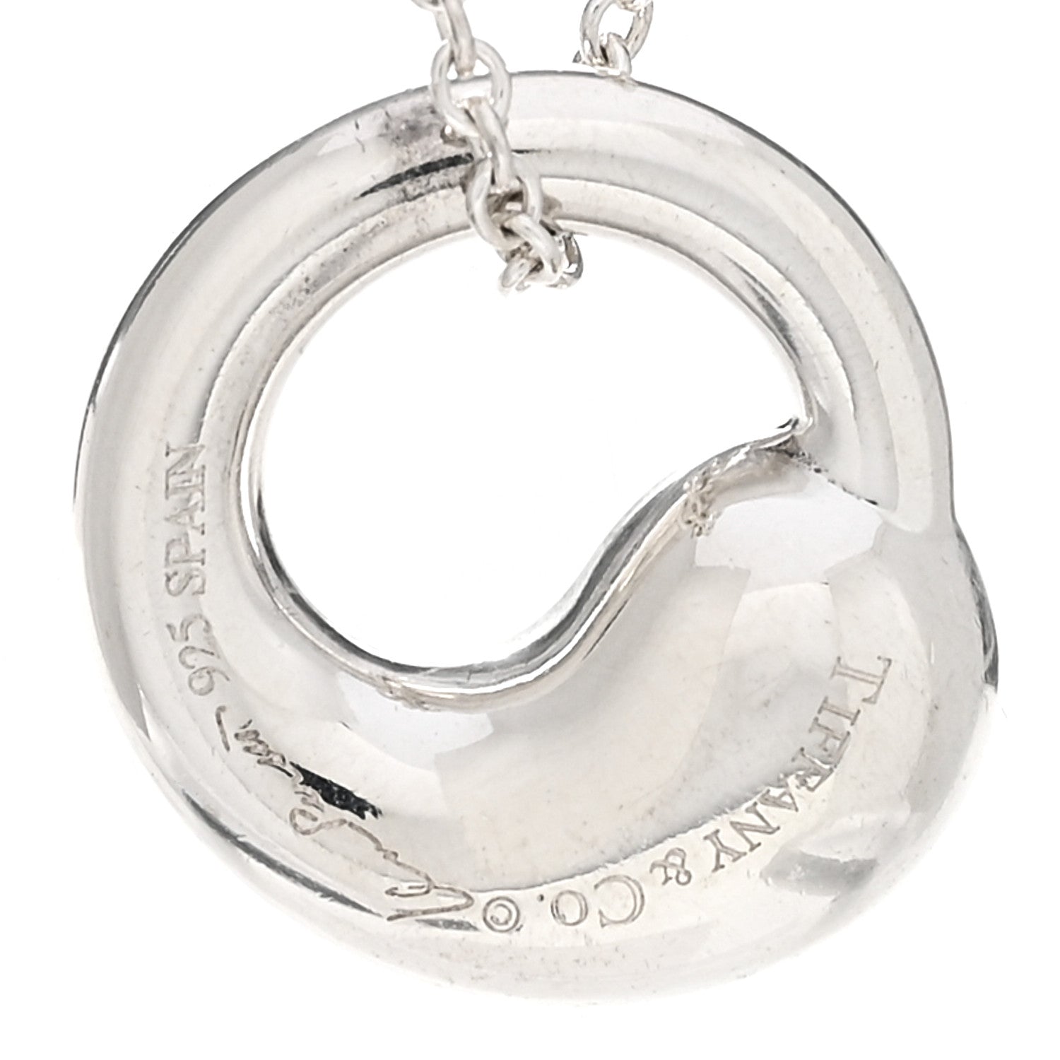 Tiffany Sterling Silver 12mm Elsa Peretti Eternal Circle Pendant Necklace 4 of 4