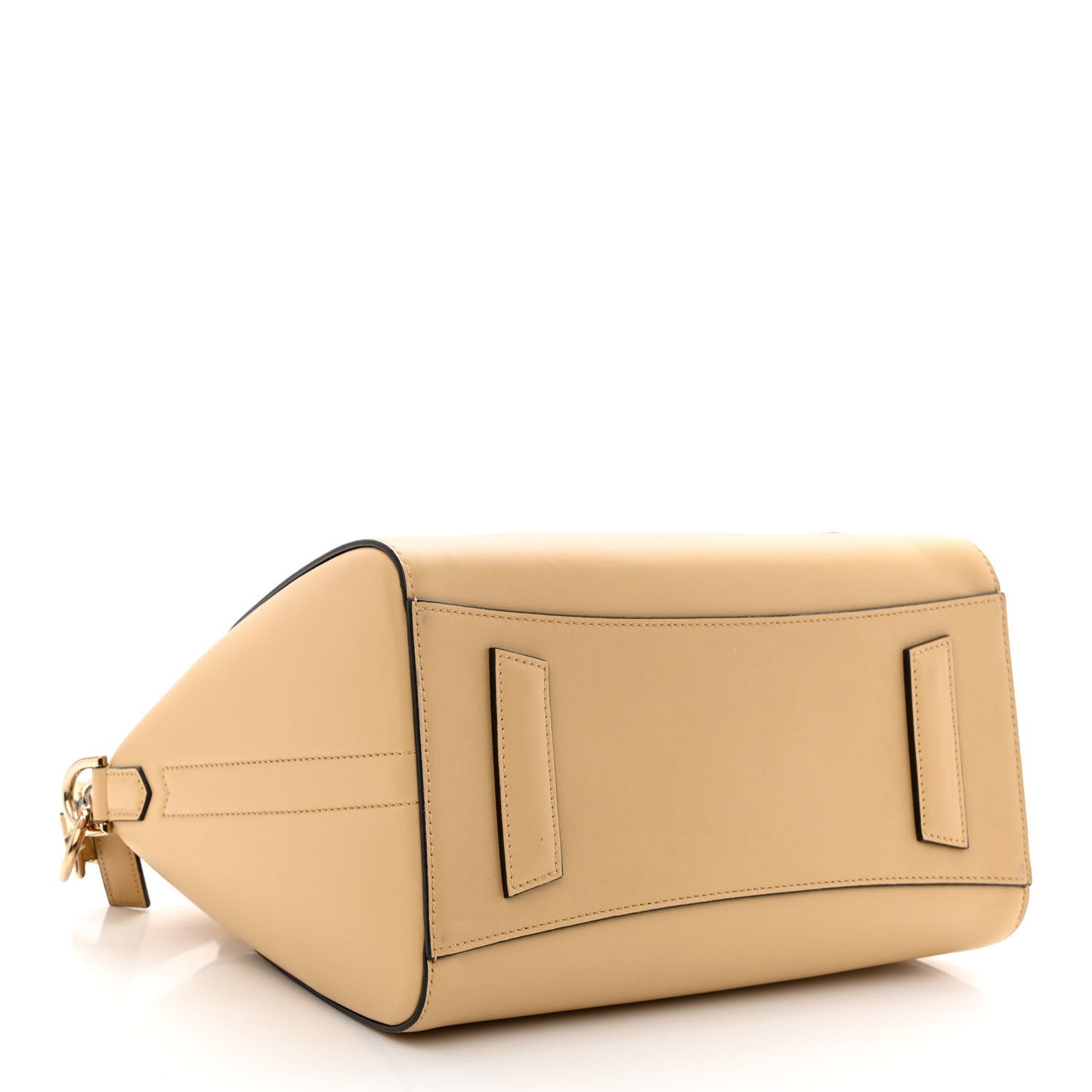 Calfskin Embroidered Logo Small Antigona Beige Camel