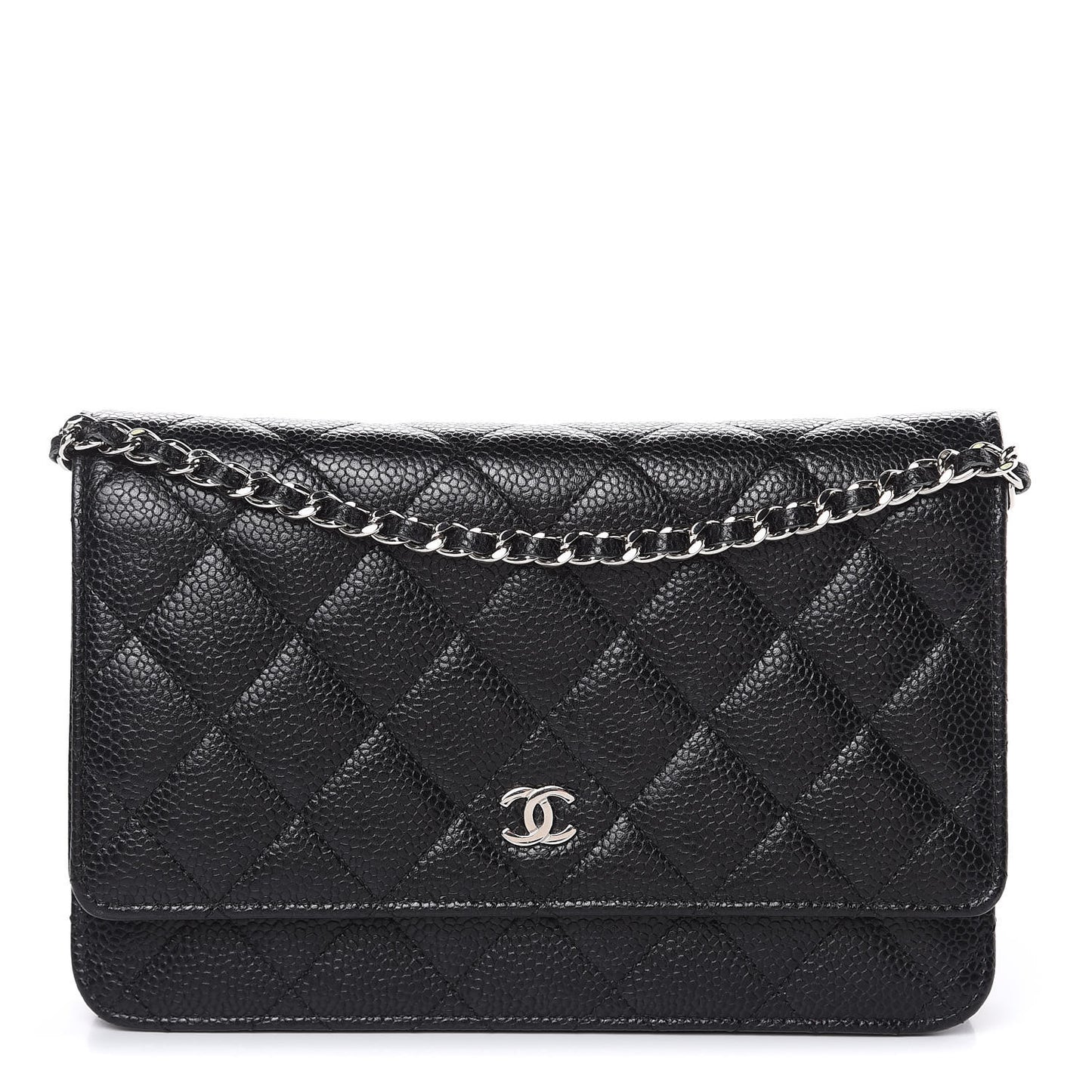 Caviar Quilted Wallet On Chain WOC Black