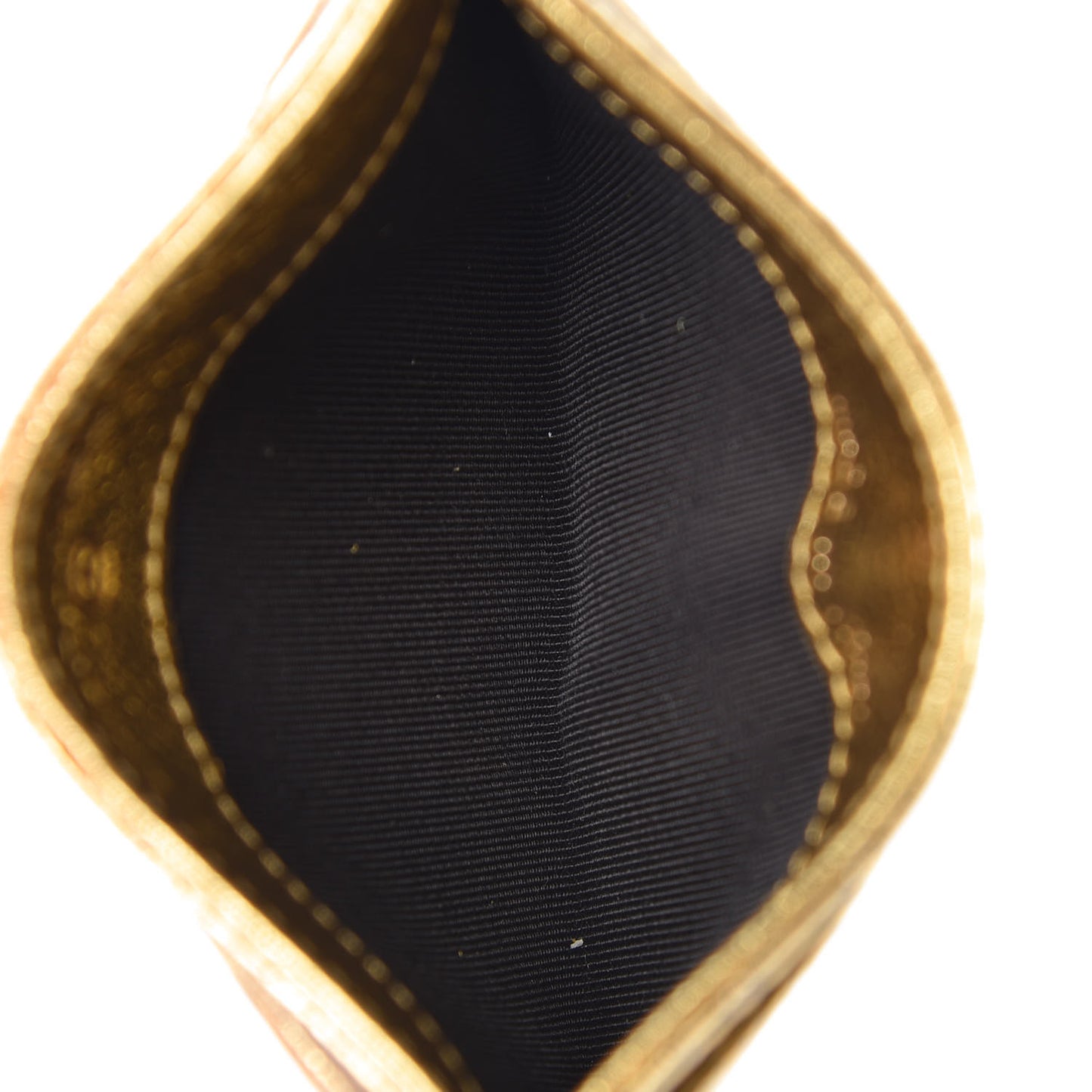 Metallic Calfskin Crocodile Embossed Cocodile Card Holder Gold