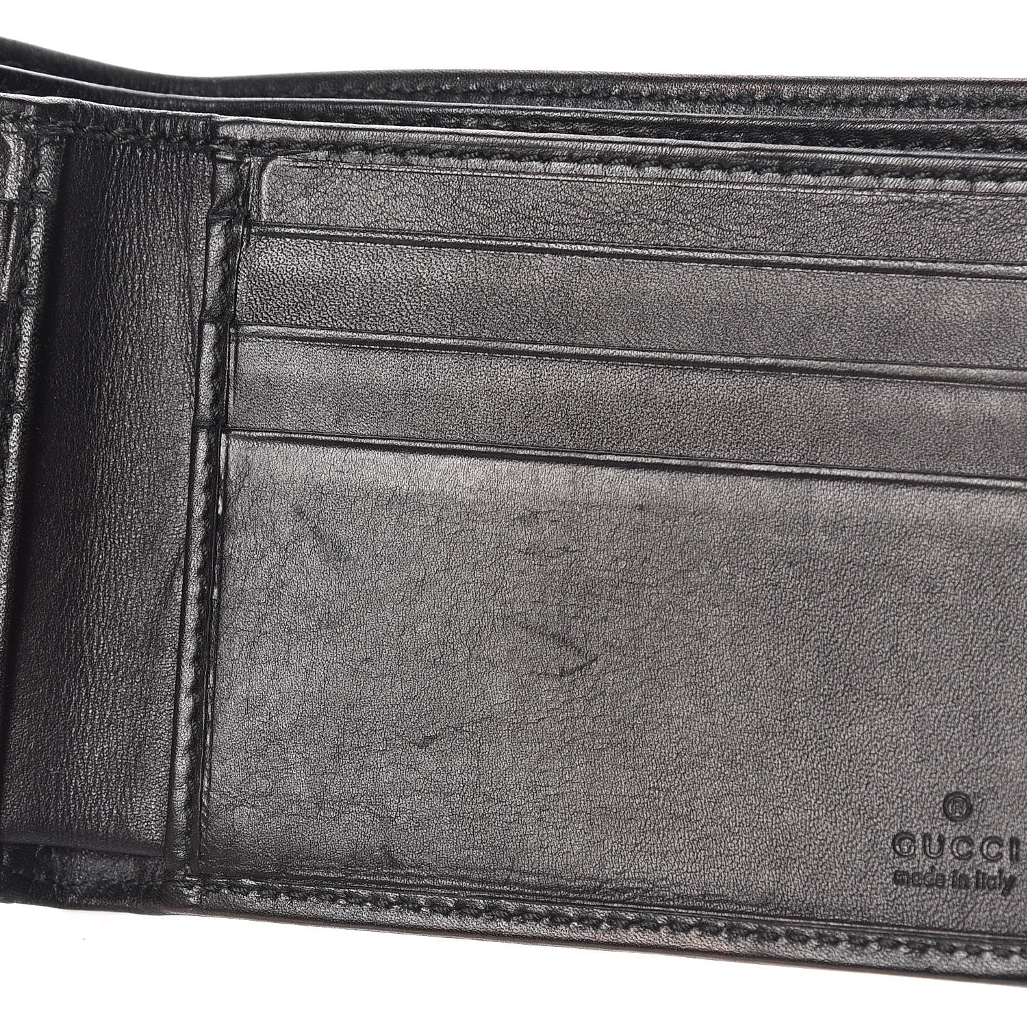 Gucci Calfskin Interlocking G Bi-Fold Wallet Black 10 of 11