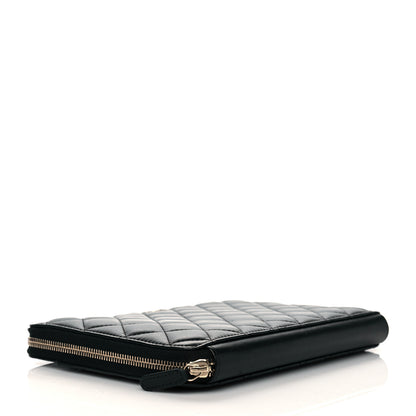 Chanel Lambskin Quilted Large Zip Around Organizer Wallet Black 4 of 11