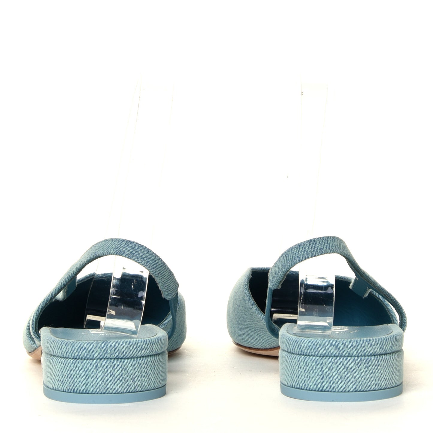 Denim Cap Toe CC Slingback Flats 38 Blue
