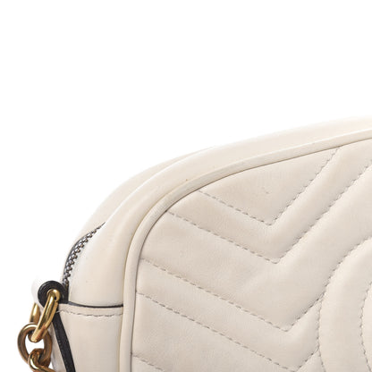 Gucci Calfskin Matelasse Small GG Marmont Chain Shoulder Bag White 12 of 19