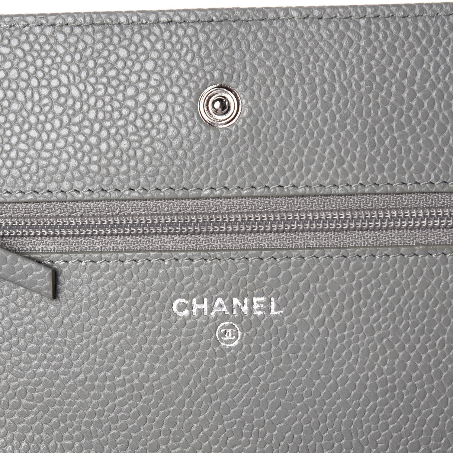 Chanel Caviar Quilted Wallet on Chain WOC Grey 8 of 9