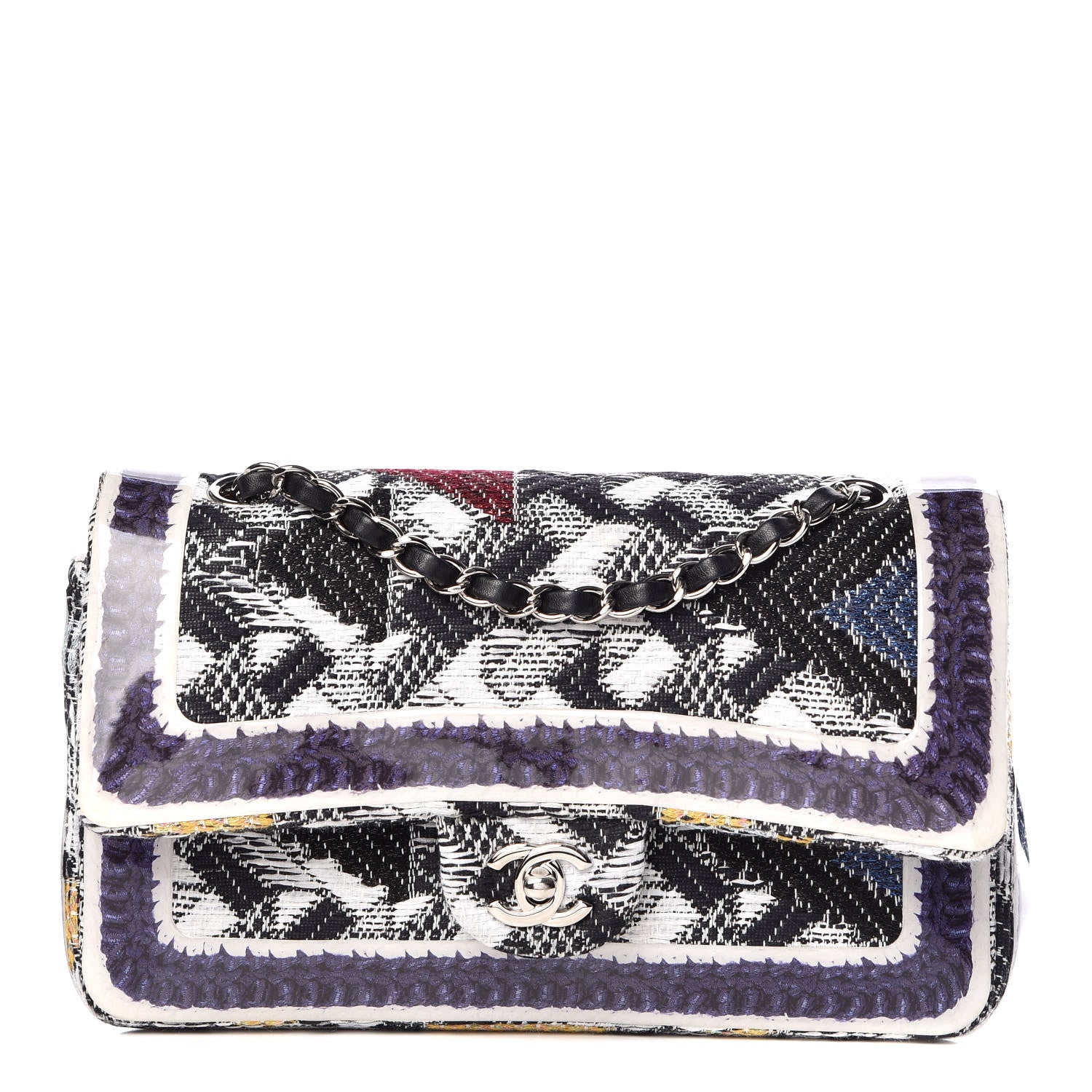 Chanel Tweed Silicone Braid Medium Double Flap Multicolor 1 of 8