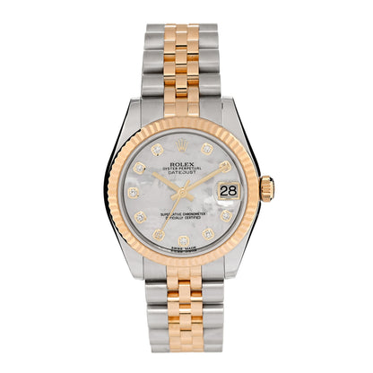 Rolex Stainless Steel 18K Yellow Gold Diamond Mother of Pearl 31mm Oyster Perpetual Datejust Watch 178273 1 of 5