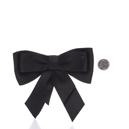 Chanel Silk Satin Bow Brooch Black 2 of 3