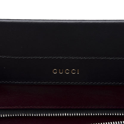 Gucci Smooth Calfskin Diagonal Striped Small Zumi Top Handle Bag Black Beige 7 of 11