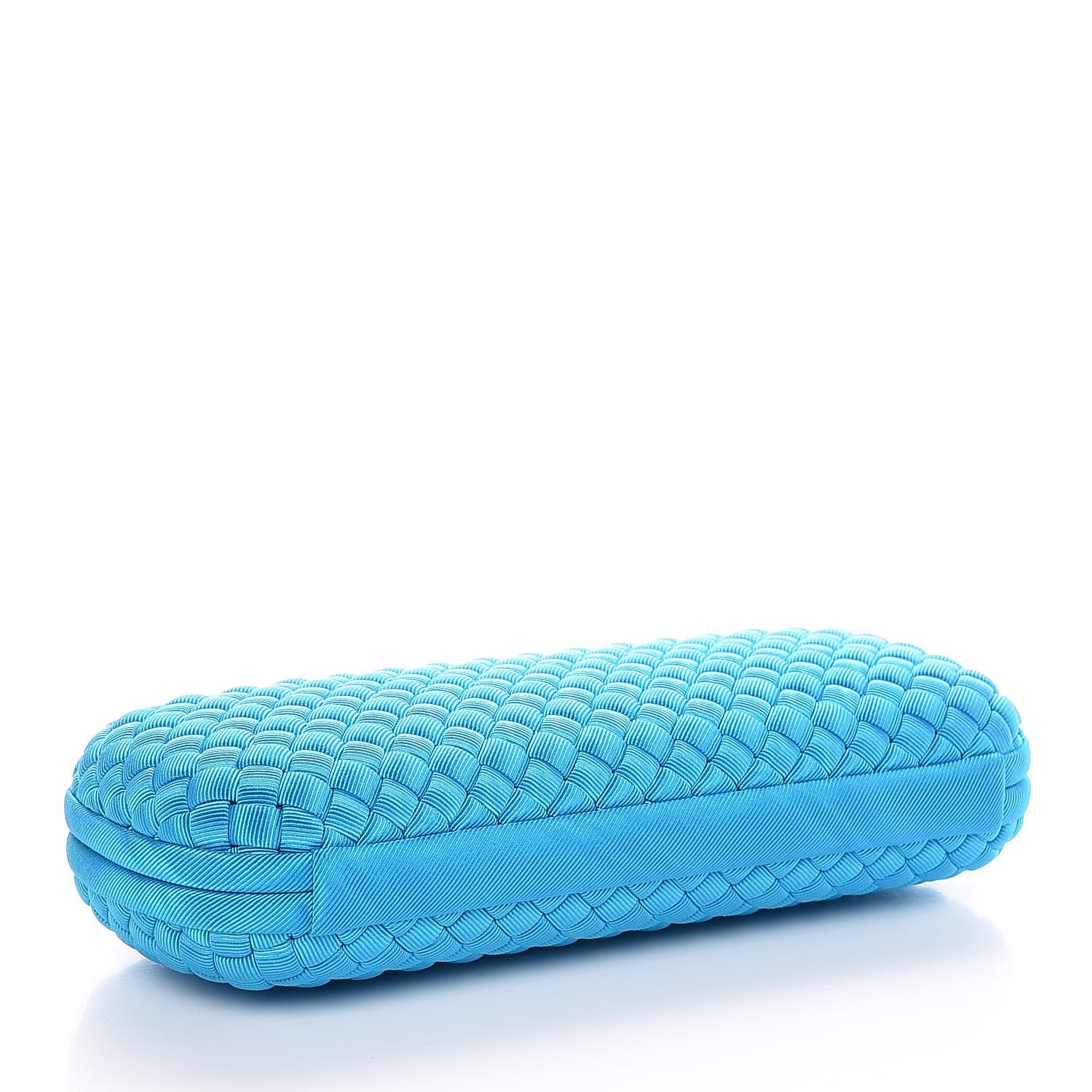 Bottega Veneta Silk Faille Intrecciato Knot Clutch Turquoise 4 of 7