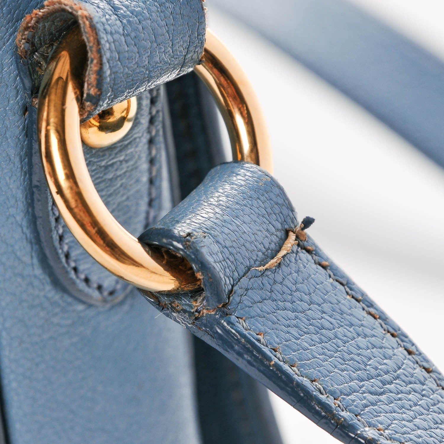 Miu Miu Goatskin Madras Shoulder Bag Azzurro 7 of 8