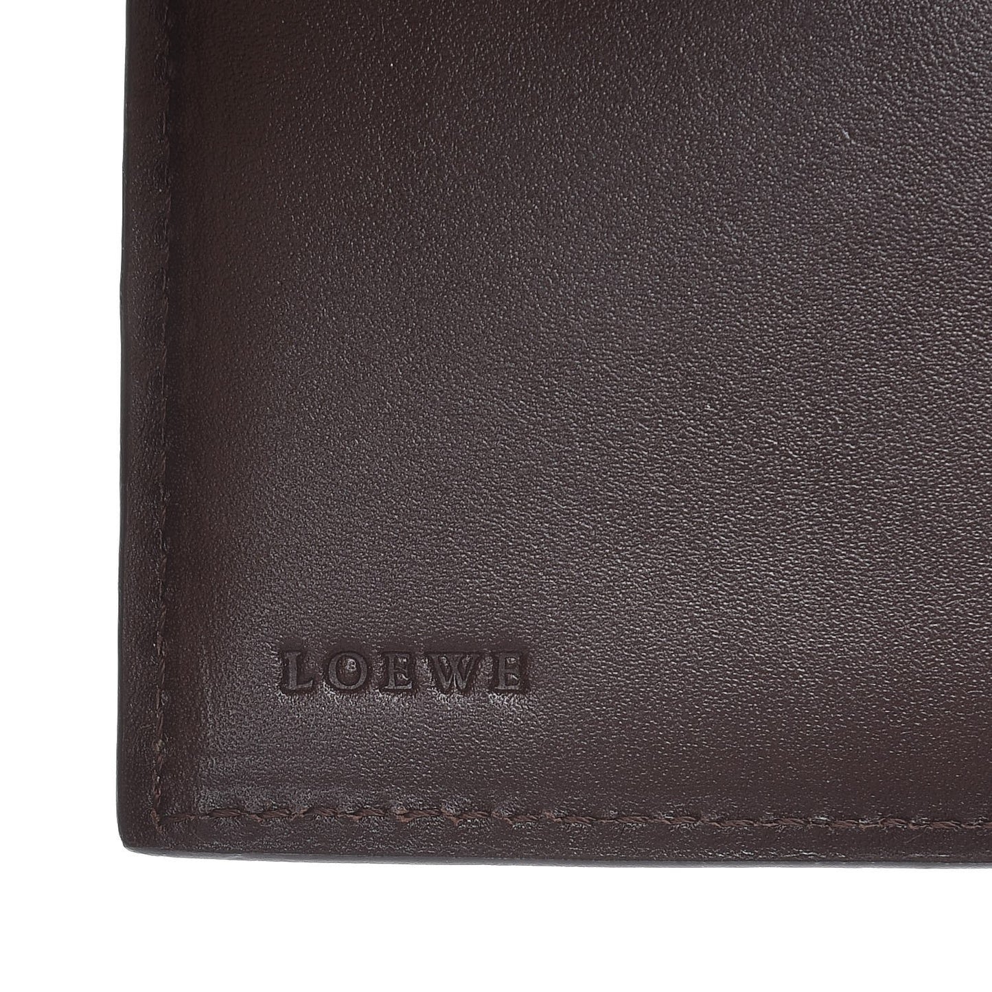 Coated Canvas Cowhide Anagram Logo Trifold Wallet Dark Brown