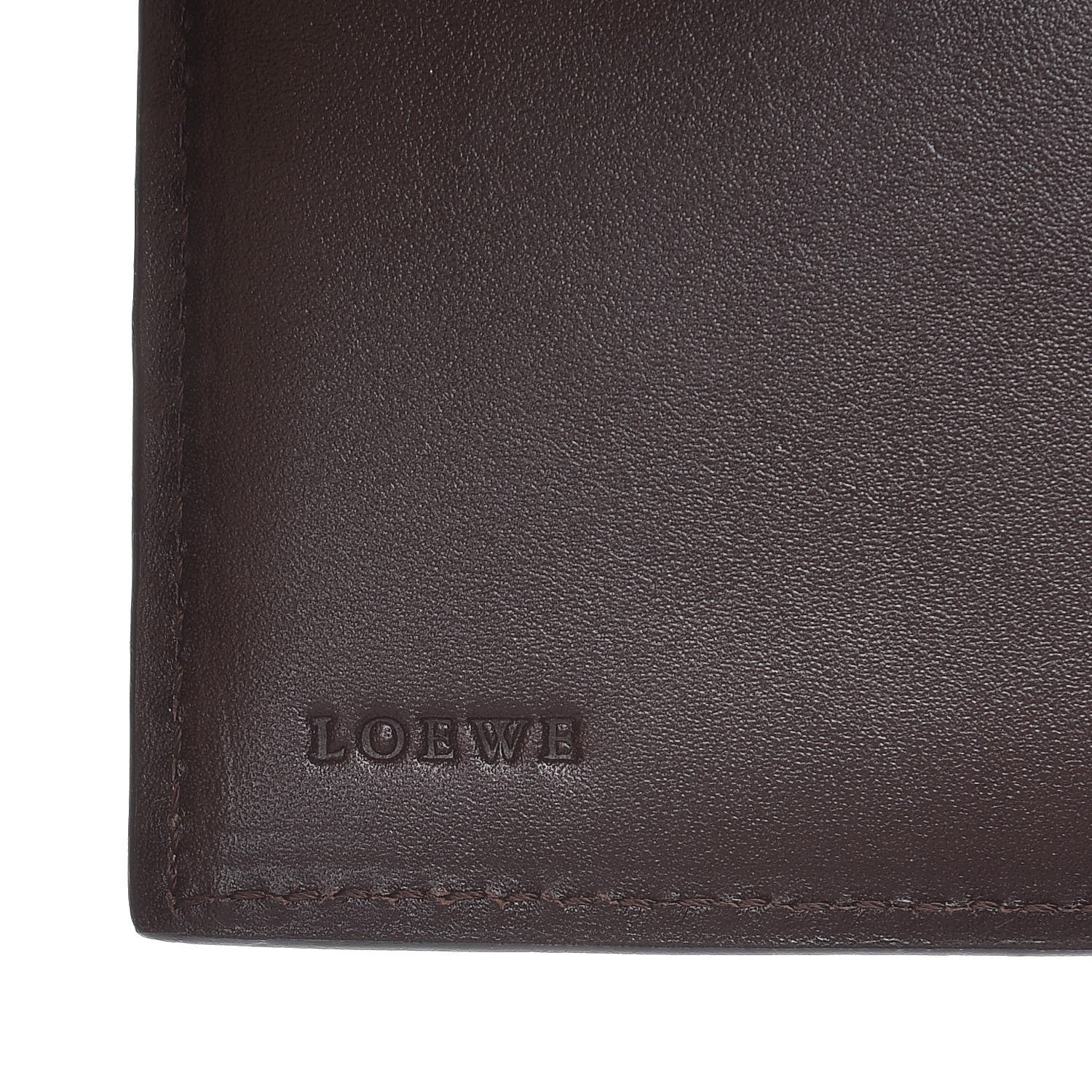 Loewe Coated Canvas Cowhide Anagram Logo Trifold Wallet Dark Brown 7 of 8