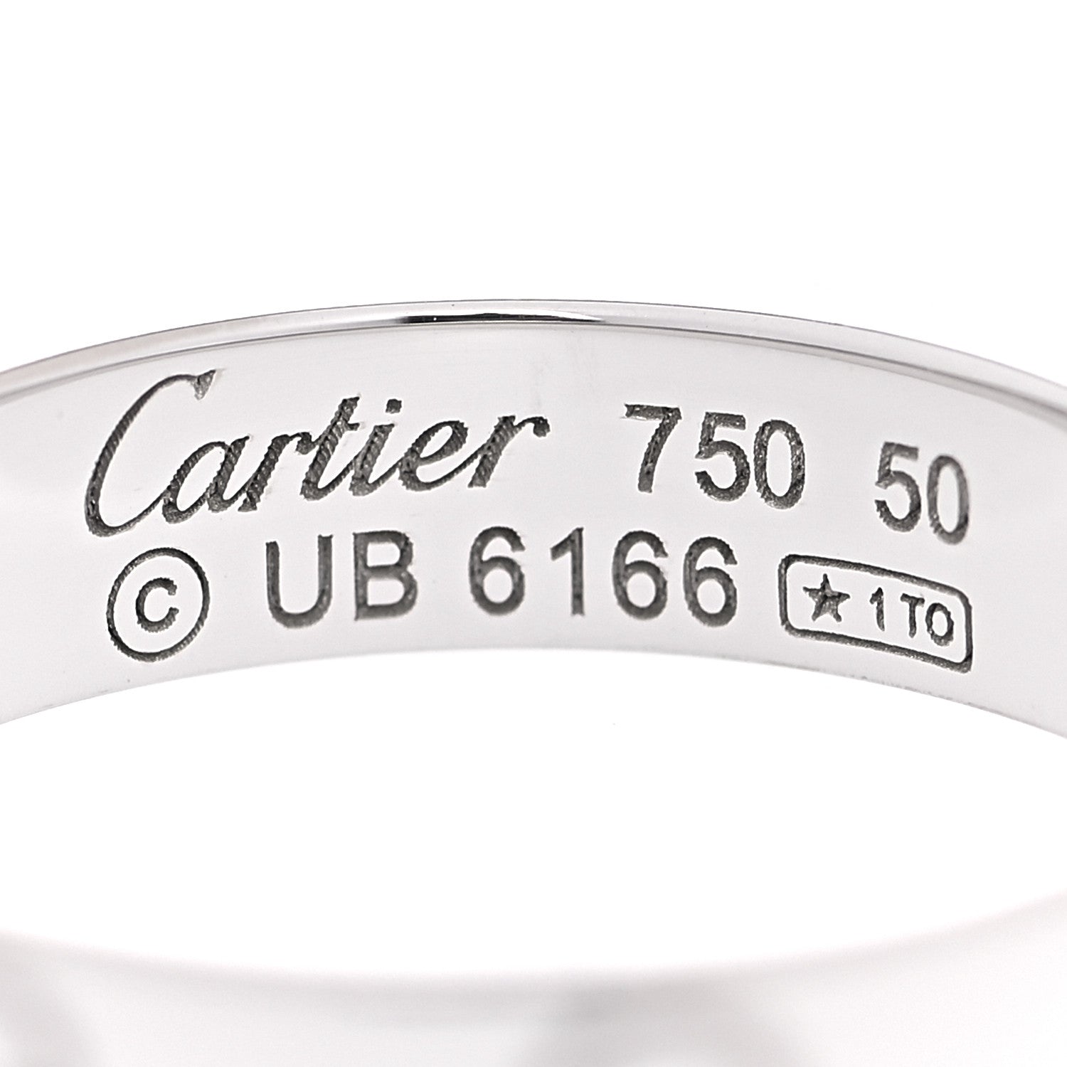 Cartier 18K White Gold Diamond 4mm LOVE Wedding Band Ring 50 5.25 4 of 4