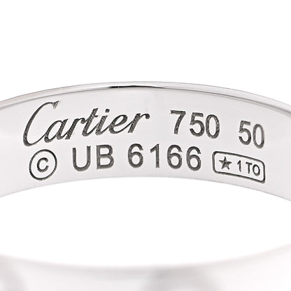 Cartier 18K White Gold Diamond 4mm LOVE Wedding Band Ring 50 5.25 4 of 4