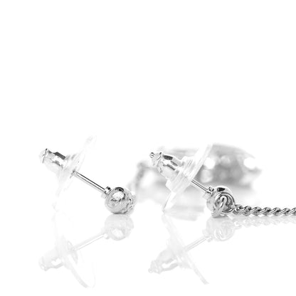 Chanel Baguette Crystal CC Drop Earrings Silver 3 of 4