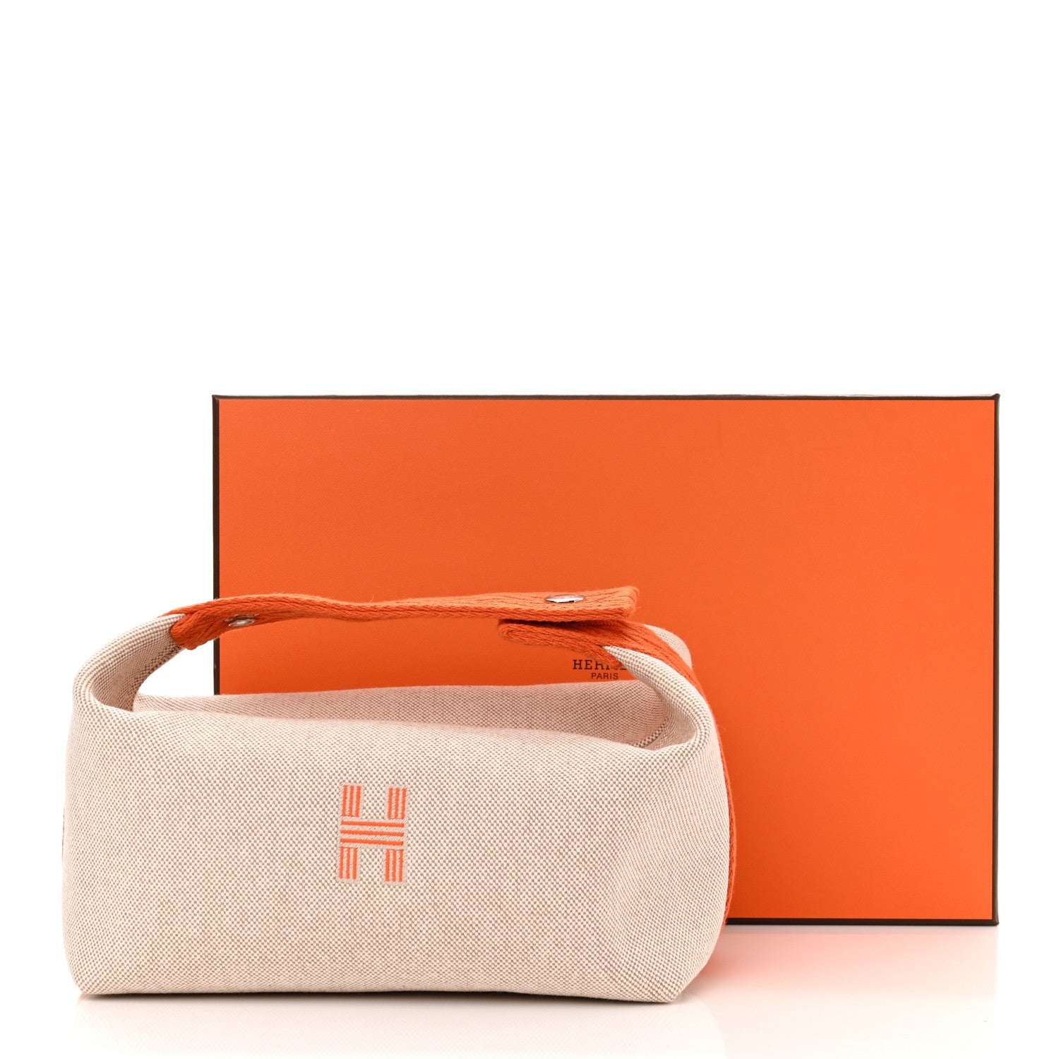 Hermes Canvas Small Bride-A-Brac Pouch Natural Orange 10 of 10
