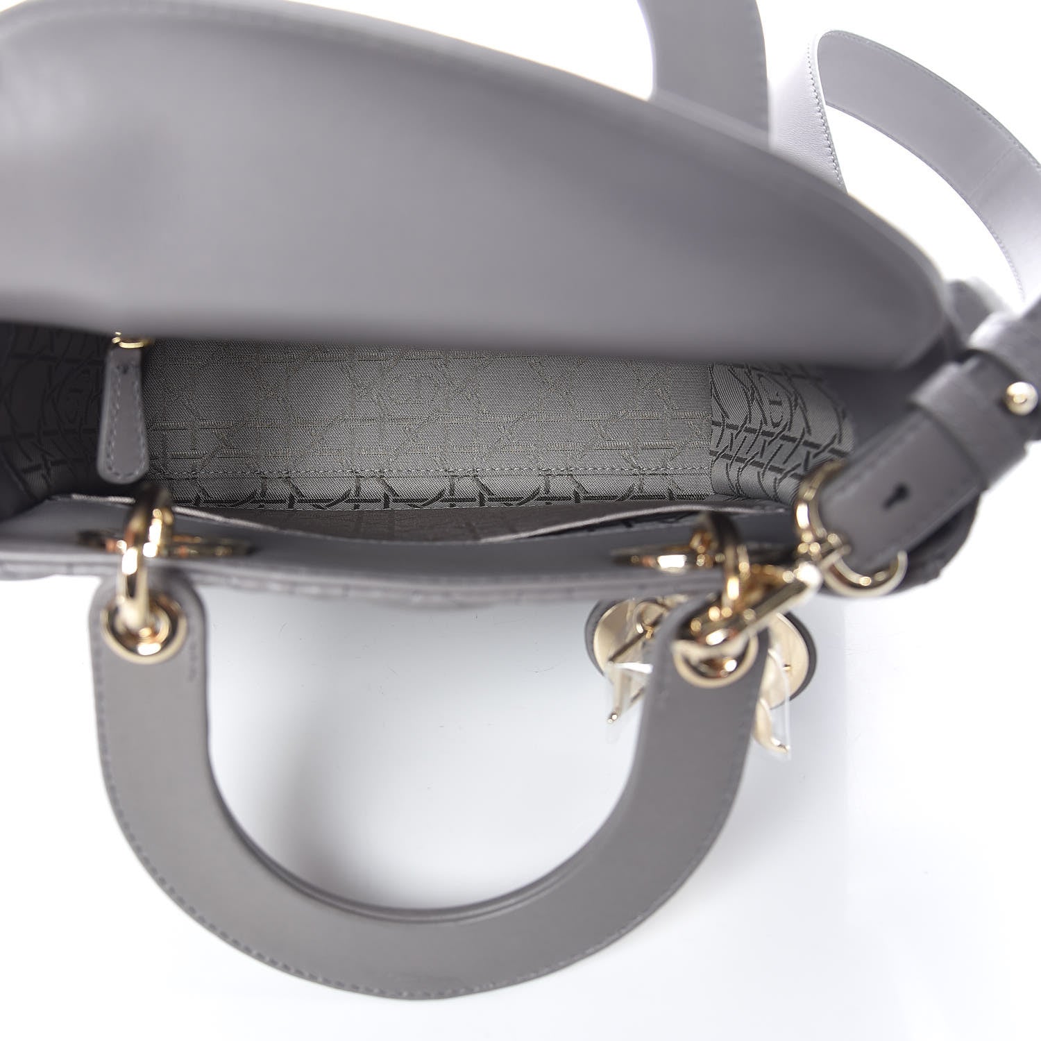 Christian Dior Lambskin Cannage Small Lucky Badges My Lady Dior Grey 5 of 10