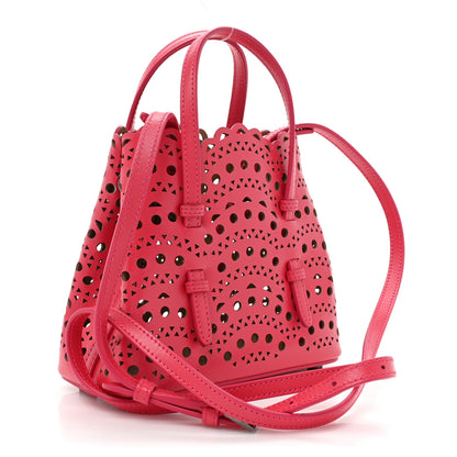 Alaia Lux Calfskin Vienne Wave Mina 16 Bag Framboise 3 of 11