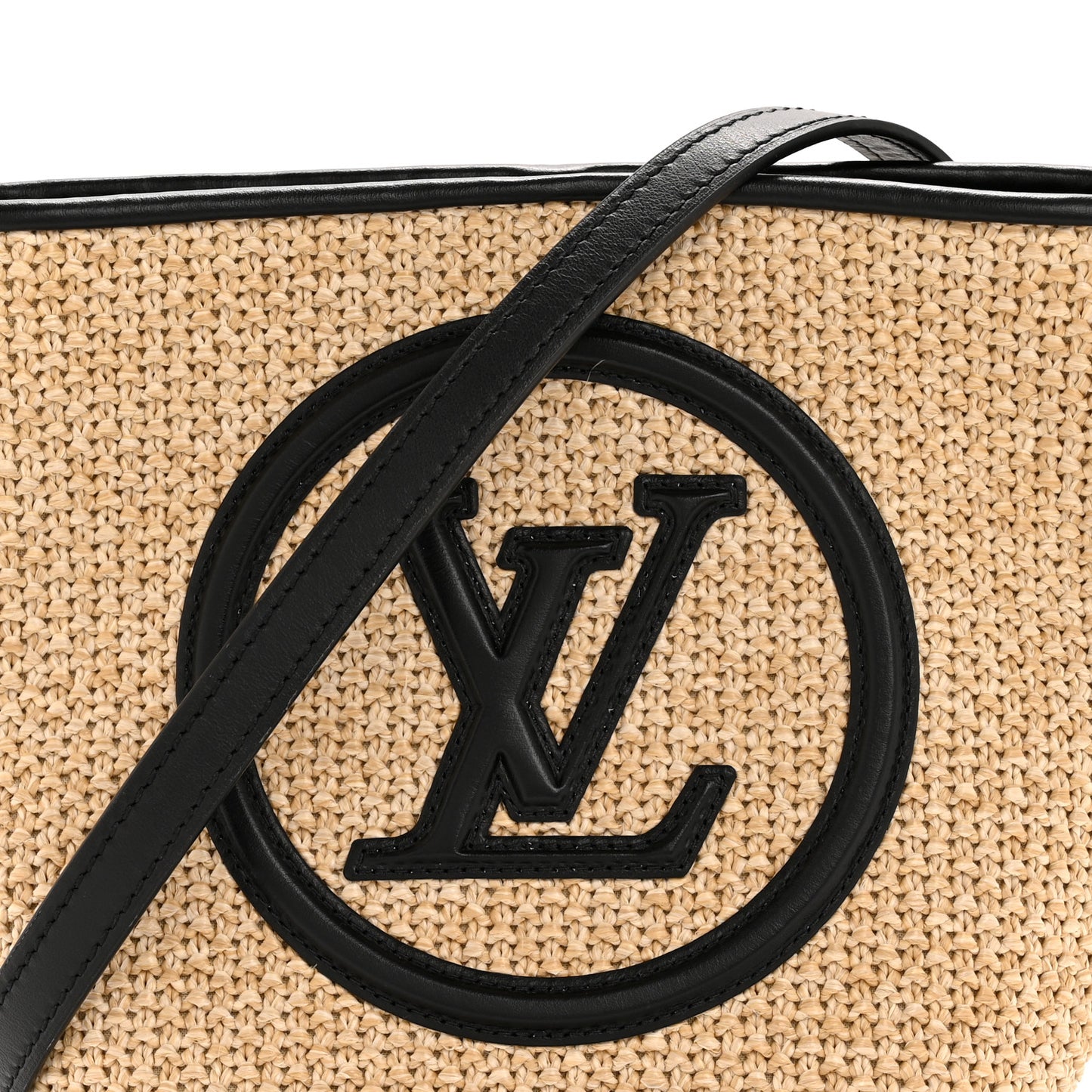 Raffia Petit Bucket Black