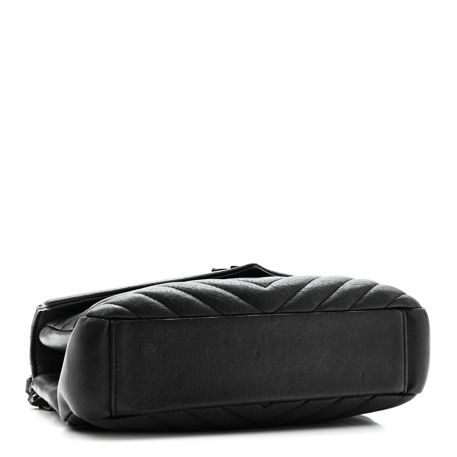 Saint Laurent Sheepskin Matelasse Chevron Monogram Monochrome Medium College Bag Black 4 of 10