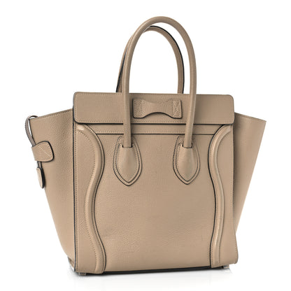 Celine Drummed Calfskin Micro Luggage Dune 3 of 10