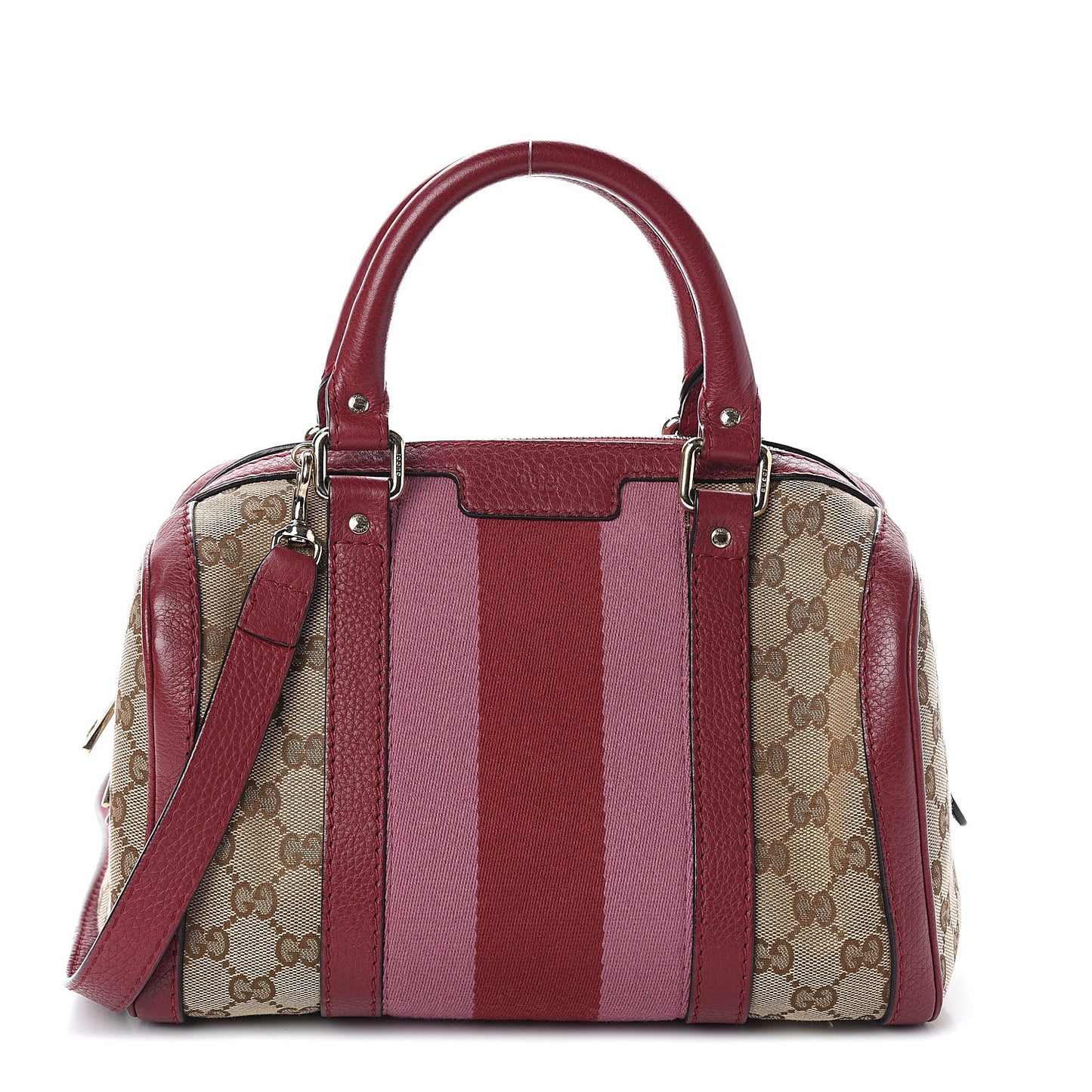 Monogram Cellarius Calfskin Vintage Web Small Boston Beige Ebony Soft Burgundy Peonia Flower Box Pink