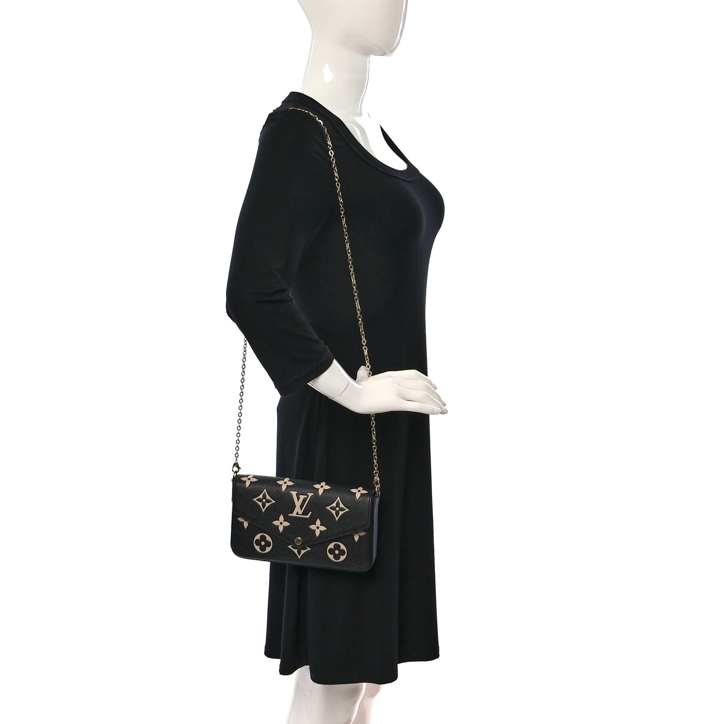 Empreinte Monogram Giant Felicie Pochette Black Beige