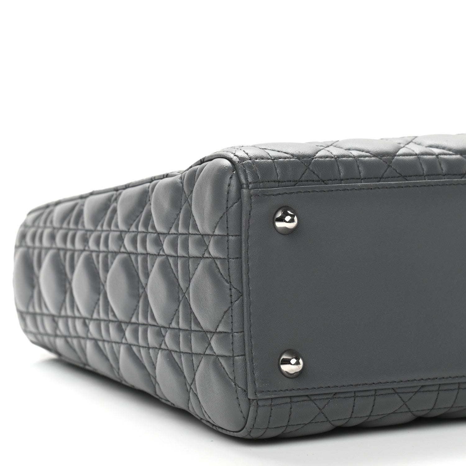 Christian Dior Lambskin Cannage Large Lady Dior Grey 9 of 15