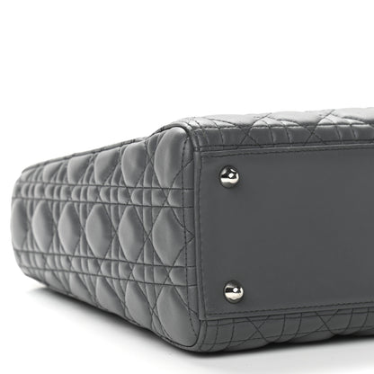 Christian Dior Lambskin Cannage Large Lady Dior Grey 9 of 15