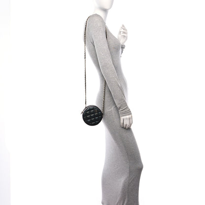 Chanel Iridescent Caviar Quilted Round Clutch With Chain Black 2 of 11