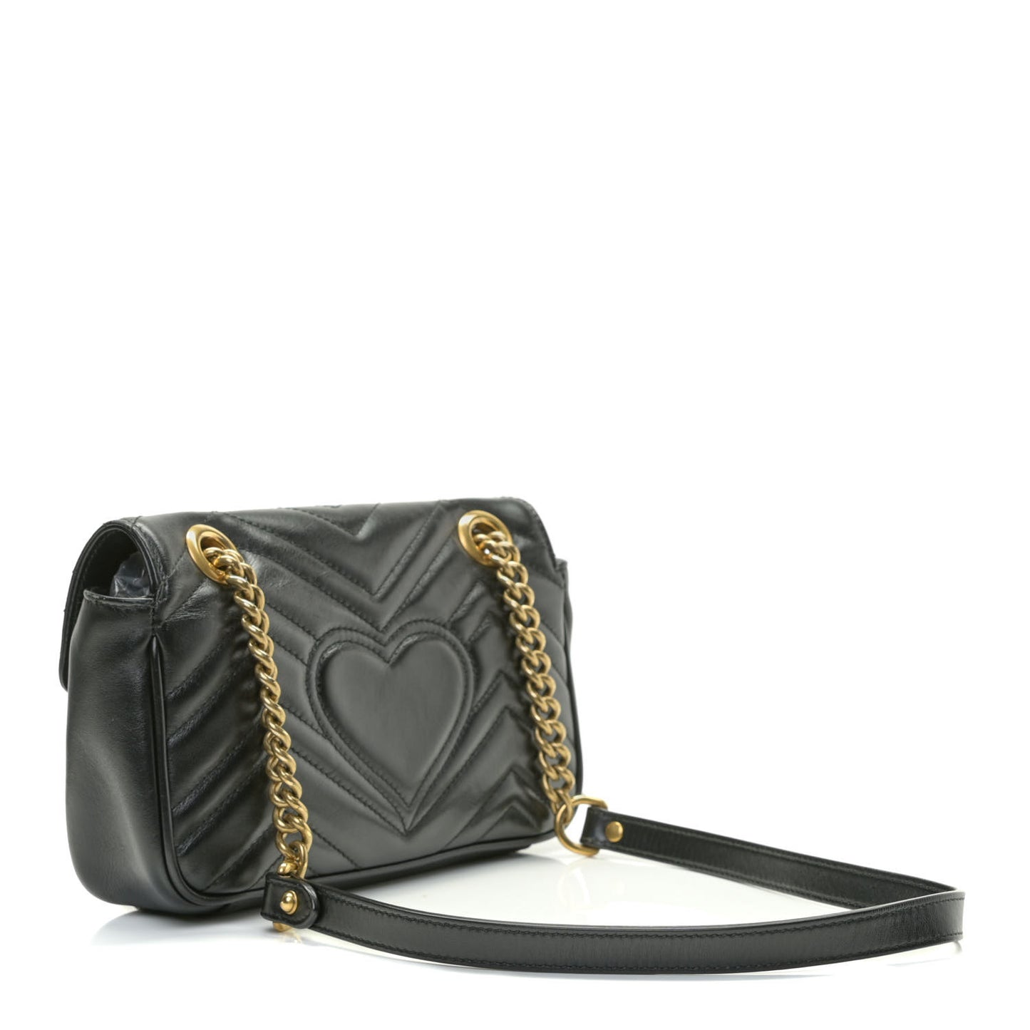 Calfskin Matelasse Mini GG Marmont Shoulder Bag Black