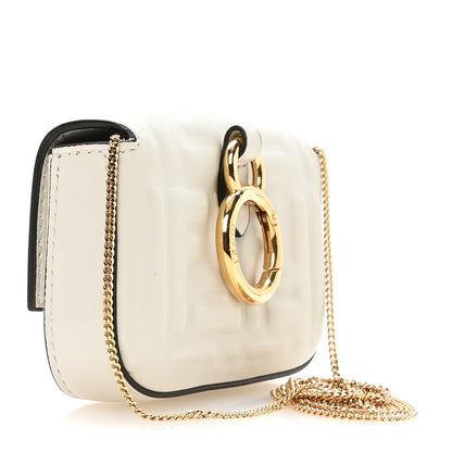 Fendi Nappa Matisse FF Embossed Nano Baguette Charm White 2 of 9
