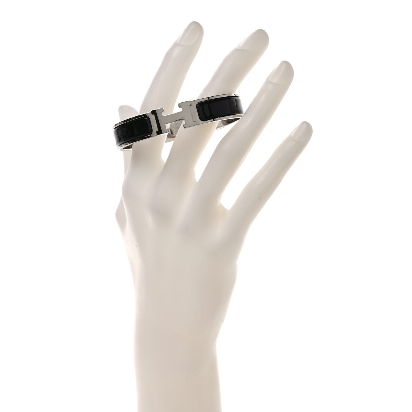 Enamel Narrow Clic Clac H Bracelet GM Black