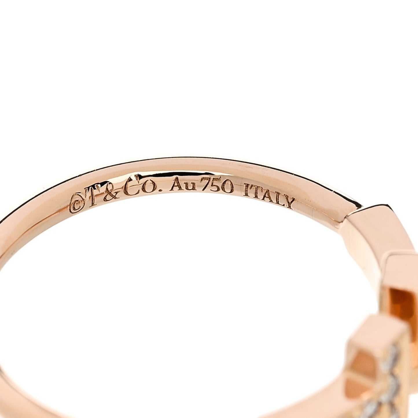 18K Rose Gold Diamond T Wire Ring 49 5